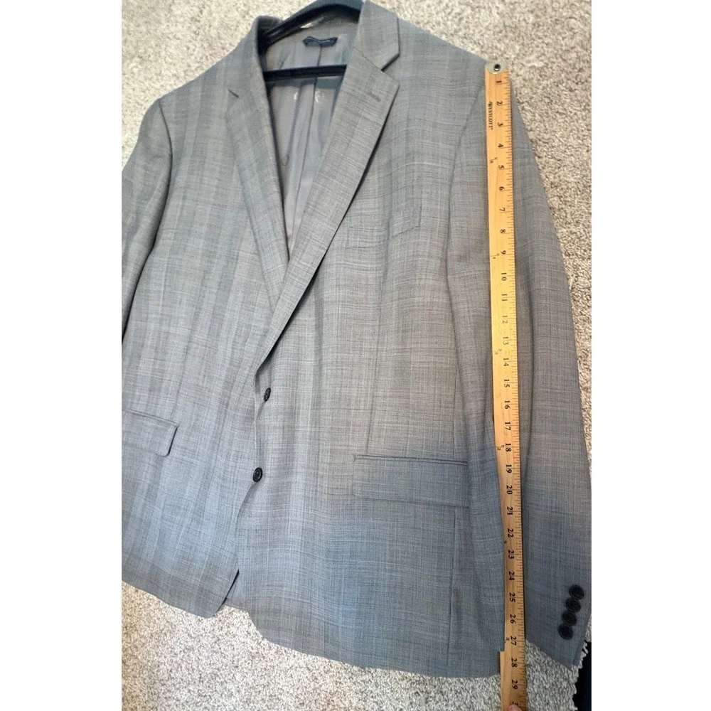 Ralph Lauren Blazer Sport Coat Mens 46R‎ Gray Glen Plaid Two Button Jacket